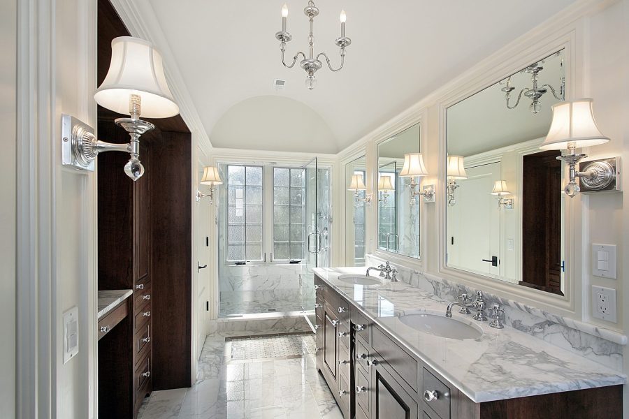 Master Bath With Marble Shower