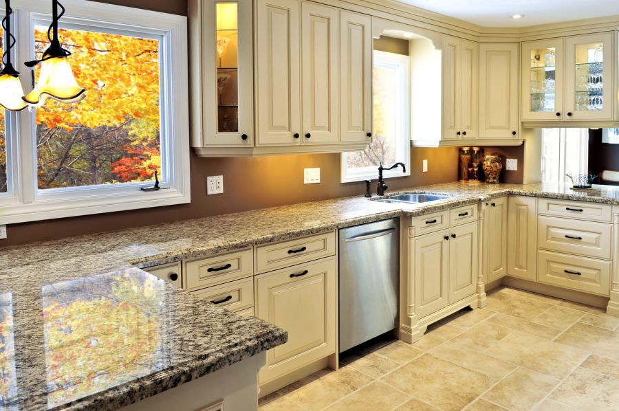 Modern Luxury Kitchen Interior With Granite Countertop