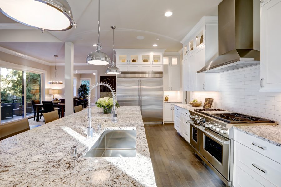 White Kitchen Design In New Luxurious Home